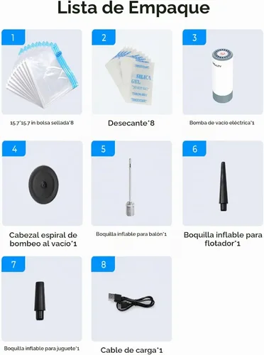 Vista 8 de Kit de almacenamiento al vacío para filamento Creality, bomba automática, secado y limpieza premium, 8 bolsas de almacenamiento selladas