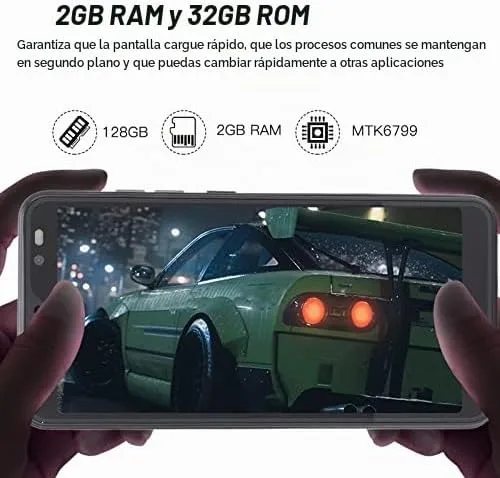 Vista 5 de para Android 6 Smartphone, 5.45 pulgadas pantalla completa teléfono celular 2GB 32GB ROM, 5MP cámara trasera teléfono móvil, para MTK6799 Quad Core