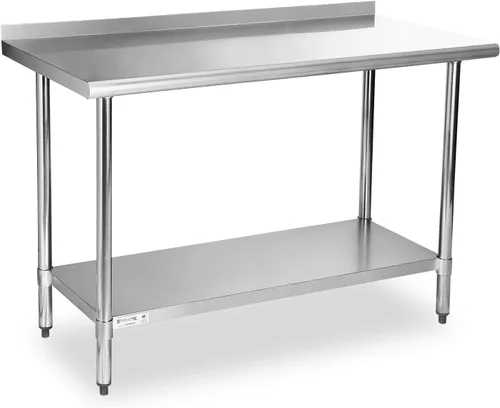 Vista 21 de STABLEINK Mesa de acero inoxidable con protector contra salpicaduras de 30 Con Backsplash