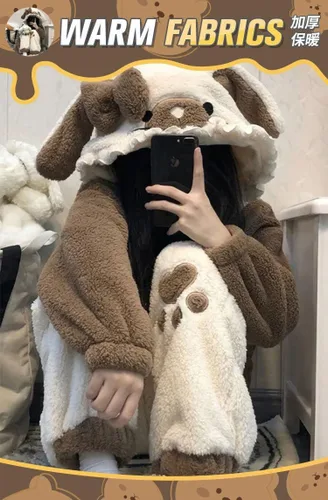 Vista 2 de Ropa de dormir Kawaii para cachorros, conjunto de pijama para mujer, ropa de descanso Kawaii para mujer