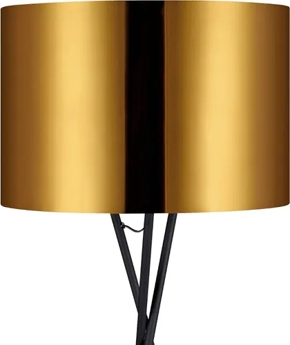 Vista 4 de Versanora Cara - Moderna lámpara de pie con trípode LED, luz de pie alta con pantalla de tambor, patas de metal para sala de estar, lectura