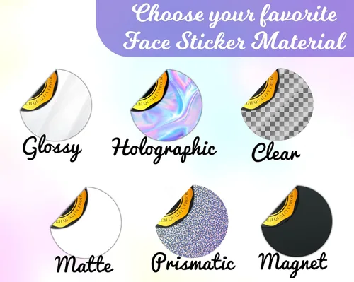 Vista 7 de Dibujos animados personalizados, calcomanía de cara elegante, hoja con caras de dibujos animados, tamaño mezclado, calcomanías divertidas para fotos
