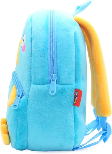 Vista 4 de KISSOURBABY Mochilas de zoológico para niños pequeños, lindos animales de peluche para niñas y niños, Azul ornitorrinco, Mochilas de viaje