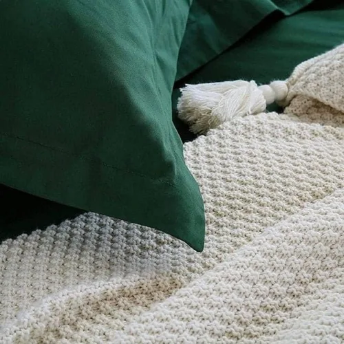 Vista 3 de INDACORIFY Emerald Green Cotton Duvet Cover Stonewashed Cotton Bedding set and Pillowcases Luxurious Cozy Comfy Soft Cotton Bedding Set Donna Cover
