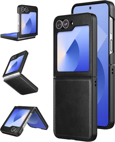 Vista 12 de Foluu para Samsung Galaxy Z Flip 5 5G Funda, Funda de Cuero, Cuero PU + Carcasa Rígida de PC Ultra Delgada Slim Duradera Funda Protectora