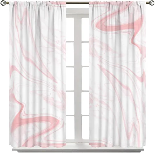 Vista 12 de Cortinas opacas con estampado abstracto de mármol en blanco y negro, para dormitorio, cafetería, comedor, oficina, sala de estar, cocina, 42 x 45