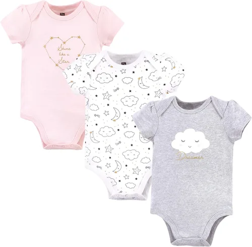 Vista 358 de Hudson Baby baby-girls Cotton Bodysuits 3-pack