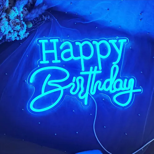 Vista 11 de Letrero de neón LED azul hielo para decoración de pared, fiesta, dormitorio, habitación, hogar, cumpleaños, decoración de Navidad, regalo de Azul