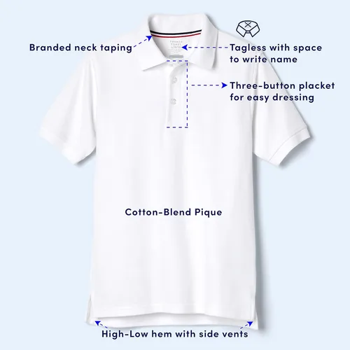 Vista 3 de French Toast Unisex SS Pique Polo