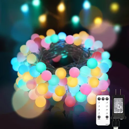 Vista 9 de Suddus Cadena de Luces de Globo para Dormitorio, 100 Luces de Hada Alimentadas por Batería LED, Luces de Cadena de Interior para Aula, Patio