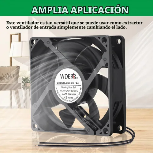 Vista 7 de EC Ventilador axial AC 110V 115V 120V 220V 240V Ventilador de computadora con enchufe de CA Ventilador de refrigeración sin escobillas