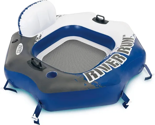 Vista 11 de INTEX 56825EP River Run 1 - Salón flotante inflable: respaldo cómodo, portavasos integrados, asas de agarre duraderas, cuerda de agarre completa