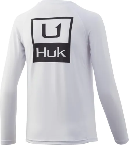 Vista 30 de HUK Camisa unisex de camuflaje Pursuit para niños Camisa de manga larga para niños Sotavento de roble musgoso
