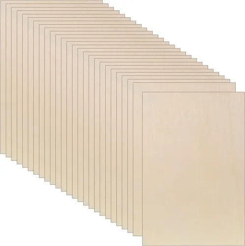 Vista 9 de 24 hojas de madera de tilo de 0.118 pulgadas, madera sin terminar para manualidades, tilo para corte láser, modelos arquitectónicos de bricolaje