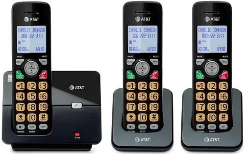 Vista 12 de AT&T Teléfono inalámbrico EL1101 DECT 6.0 Identificador de llamadas, teclado iluminado, pantalla LCD, altavoz dúplex completo, modo ECO, modo