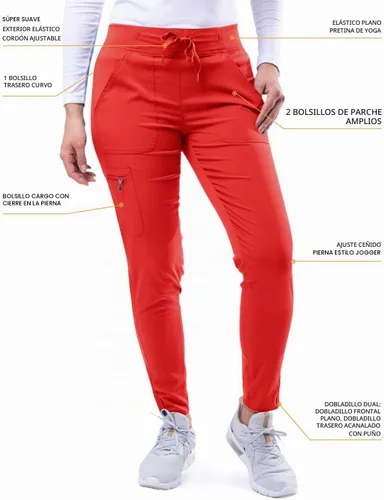 Vista 4 de Adar Pro - Conjunto de uniforme médico atlético moderno para mujer Tela elástica en 4 direcciones, resistente al olor y a las arrugas, ajuste a