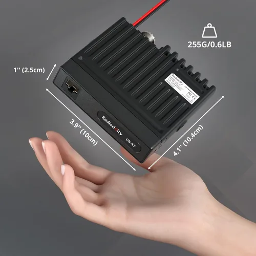 Vista 8 de Radioddity CS-47 Radio CB compacta AM/FM, reducción de ruido de micrófono