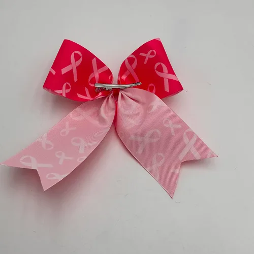 Vista 4 de Pinzas para el cabello con cinta de concientización rosa para el cáncer de mama, lazo rosa BCA02 (C1)