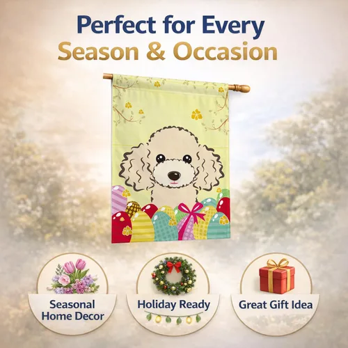 Vista 837 de Caroline's Treasures BB1923GF Bandera decorativa para jardín con diseño de Border Collie, para caza de huevos de Pascua, para jardín, jardín, patio