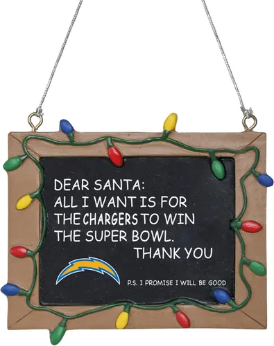 Vista 32 de NFL Resin Holiday Christmas Chalkboard Sign Ornament