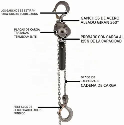 Vista 3 de JET Alzamiento de palanca compacto de 1/2 toneladas, elevación de 15' (JLH-50-15)