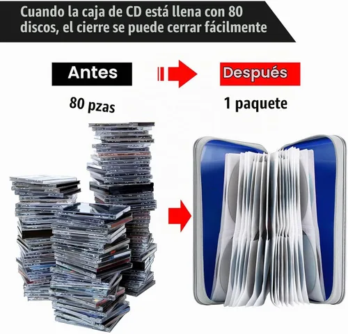 Vista 4 de Siveit Funda para CD, capacidad para 80, carteras para CD/DVD, fundas rígidas de plástico para CD y DVD, estuches de almacenamiento, carpeta
