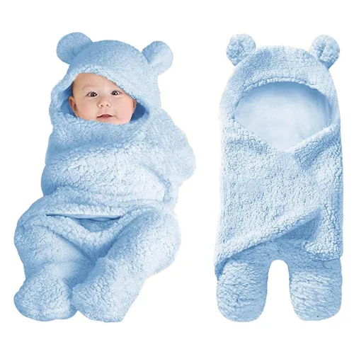 Vista 8 de XMWEALTHY - Manta de peluche para recién nacidos, Lindo, talla única , Gris oscuro