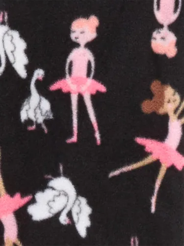 Vista 2 de Simple Joys by Carter's Pijama de poliéster de 4 piezas para niña Bailarina negra/rosa claro/vaca rosada/cisnes