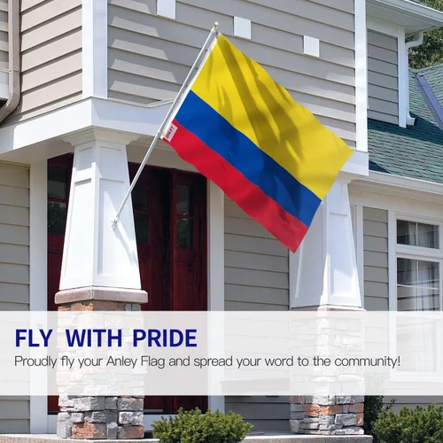 Vista 2 de Anley Fly Breeze - Bandera de Colombia de 3 x 5 pies, color vivo y a prueba de decoloración, cabecera de lona y doble costura, banderas nacionales