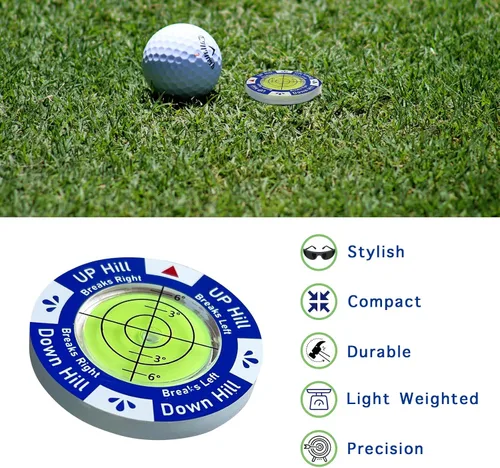 Vista 4 de Golf Green Reader - Marcador de pelota de golf con accesorios de golf de nivel para poner golf, ayuda de lectura verde, herramienta de entrenamiento