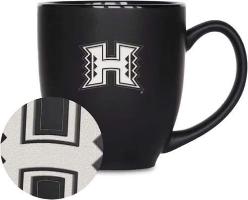 Vista 447 de Rico Industries - Taza de cerámica mate negra con grabado láser estándar de 15oz para NCAA (escuelas T & U) - Para bebidas calientes o frías