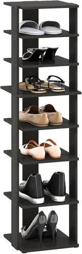 Vista 10 de Furinno Zapatero vertical compacto, organizador de zapatos estrecho de 8 niveles, almacenamiento de zapatos independiente, estante de zapatos