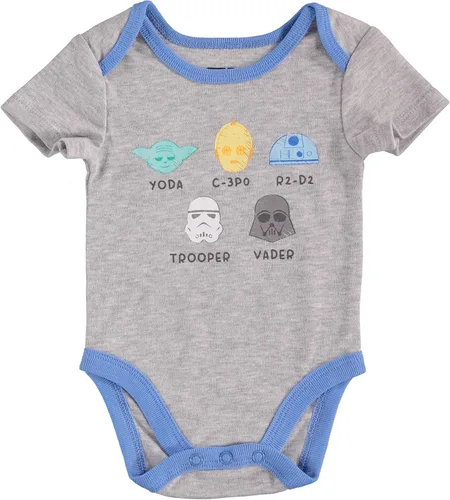 Vista 3 de Star Wars Body de bebé para niños, paquete de tres - Ropa de bebé Yoda