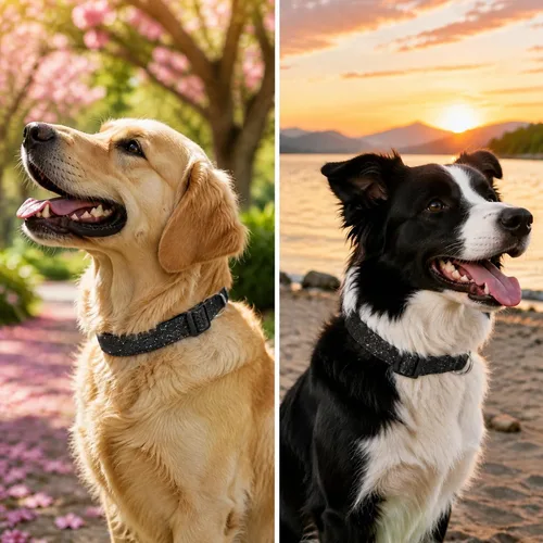 Vista 4 de TDTOK Collar básico brillante para perro, cómodo y duradero, collar para perros pequeños, medianos y grandes con hebilla de plástico ecológica
