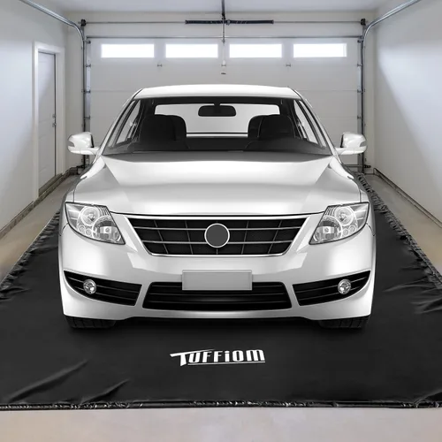 Vista 8 de TUFFIOM Alfombrilla de contención con escobilla de escobilla de escobilla de goma de 7 pies 9 pulgadas x 16 pies, alfombrillas de garaje para debajo