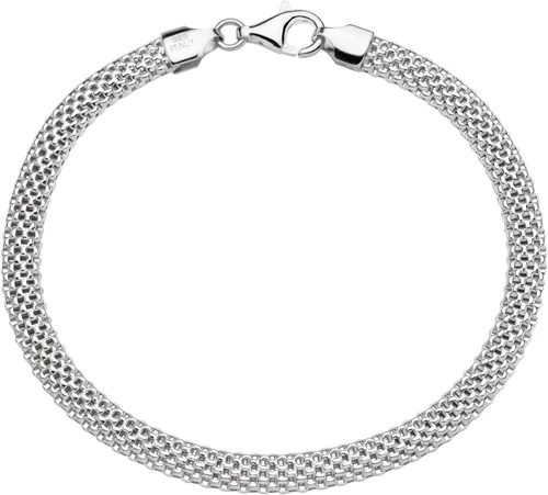 Vista 3 de Miabella 925 Sterling Silver Italian 5mm Mesh Link Chain Bracelet for Women, Made in Italy