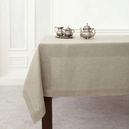 Vista 29 de Solino Home Mantel de lino blanco de 52 x 52 pulgadas, mantel cuadrado de lino 100% puro, con dobladillo clásico, lavable a máquina para verano