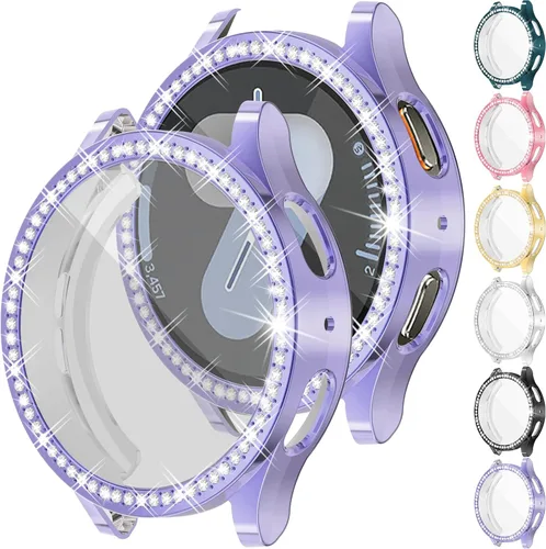 Vista 14 de RICHONE Compatible con Samsung Galaxy Watch 5 y Watch 4 y FE 40 mm Protector de pantalla Estuches de strass, Accesorios de cubiertas protectoras