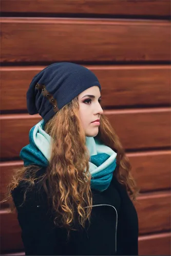 Vista 4 de Gorro de punto holgado para invierno, cálido y suave, para clima frío
