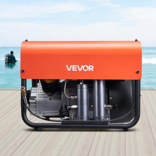 Vista 8 de VEVOR Compresor de Aire PCP, Compresor de Aire para Tanque de Buceo de 4500 PSI/30 Mpa, Compresor de Buceo PCP de Doble Cilindro con Parada