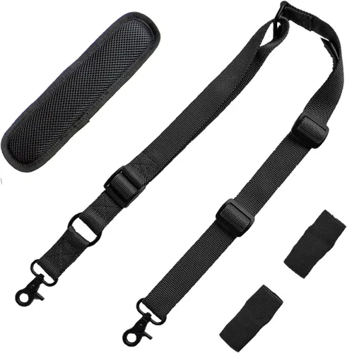Vista 2 de Eslinga de rifle de 2 puntos con almohadilla para el hombro Correa de pistola ajustable rápida Multiuso Eslinga de dos puntos (negro)