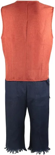 Vista 7 de HUFEKA Luffy - Conjunto completo de disfraz de cosplay con sombrero para fiesta de Halloween