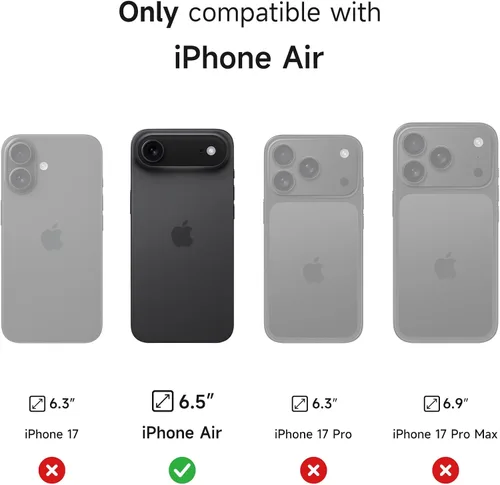 Vista 2 de SURITCH Funda para iPhone Air con cubierta de control de cámara, funda deslizante para cámara y soporte ajustable, compatible con MagSafe, a prueba