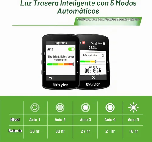 Vista 3 de Bryton Rider 650 - Pantalla táctil LCD a color de 2.8 pulgadas, GPS para bicicleta/ciclismo, mapa precargado de EE. UU., compatible con radar