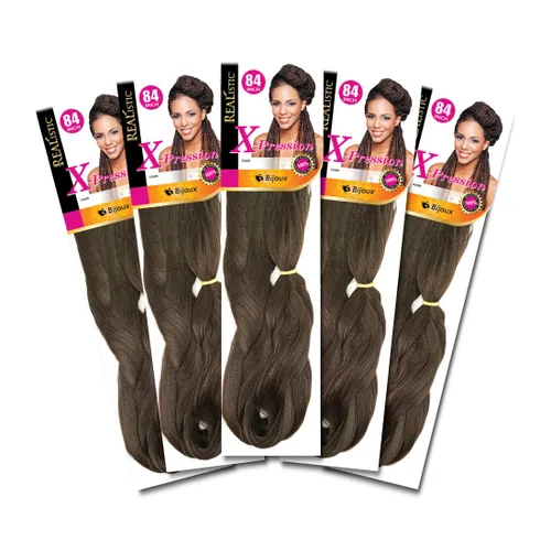 Vista 17 de Realistic Trenza original X-Pression 84 pulgadas 100% Kanekalon (paquete de 3, 1) M-61XPRES84