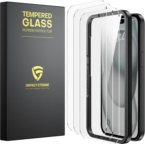 Vista 25 de ImpactStrong Protector de pantalla de vidrio templado inastillable para iPhone 11 Pro/iPhone XS/iPhone X, marco de fácil instalación, sin burbujas