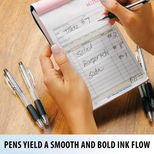 Vista 4 de Inc. ClipClicks - Bolígrafos retráctiles, juego de bolígrafos de punta media de 0.039 pulgadas con agarre cómodo para escuela, oficina, escritura
