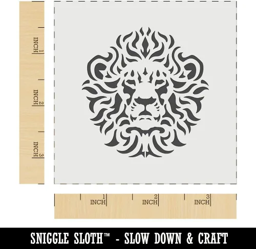 Vista 2 de Arabesque - Plantilla decorativa floral con cabeza de león para pared, para manualidades, reutilizable, 3.5 pulgadas