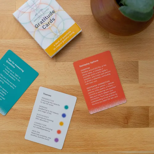 Vista 5 de Holstee Tarjetas de gratitud – 104 indicaciones para el diario de gratitud y la conversación Mindful Self-Care Deck, hecho con una vida agradecida