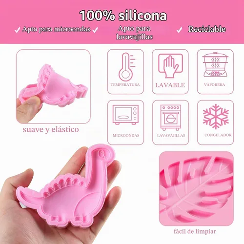 Vista 2 de Moldes del silicón de la fondant del dinosaurio, diverso molde